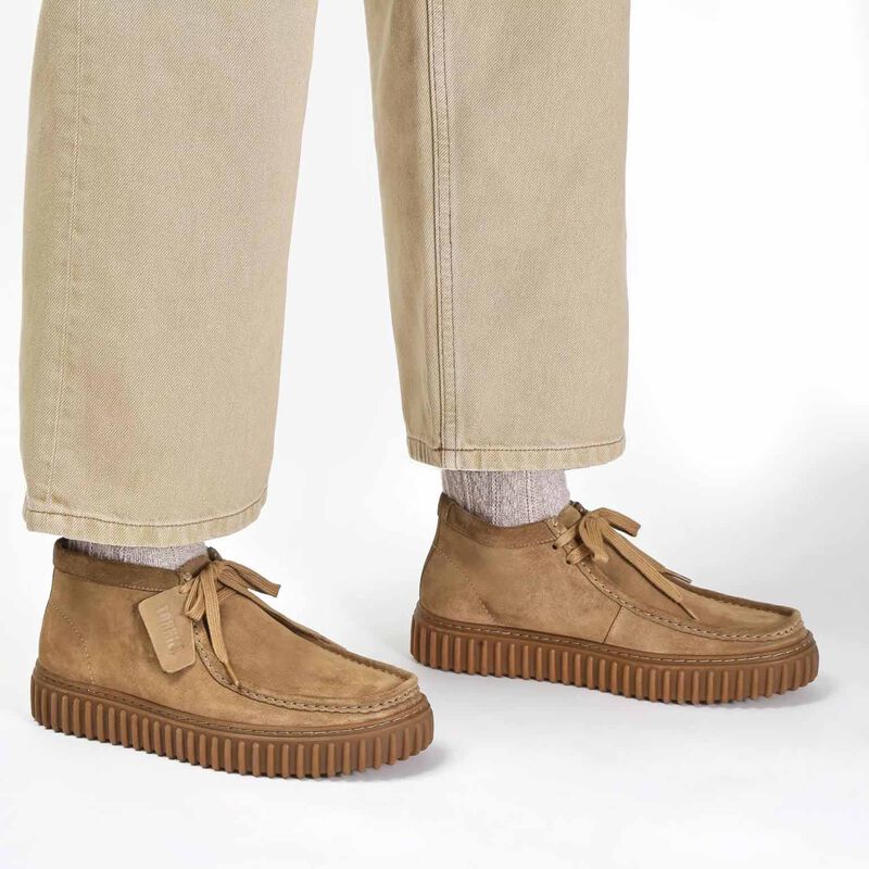 Clarks Mens Torhill Hi Dark Sand Suede image number 3
